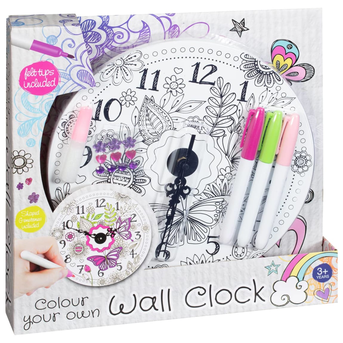 Colour Your Own Wall Clock Arts & Crafts Toys & Games B&M