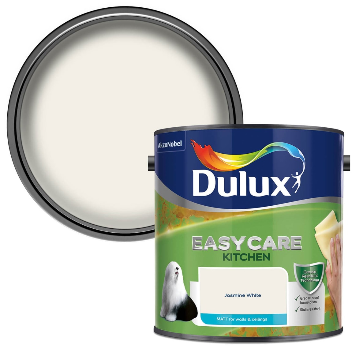 Dulux Easycare Kitchen Matt 2.5L Jasmine White DIY B&M
