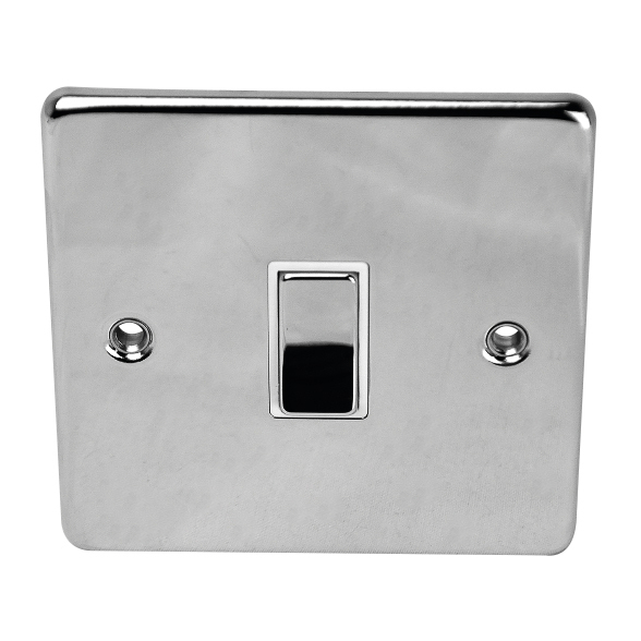 1 Gang 2 Way Light Switch Chrome Switches & Sockets