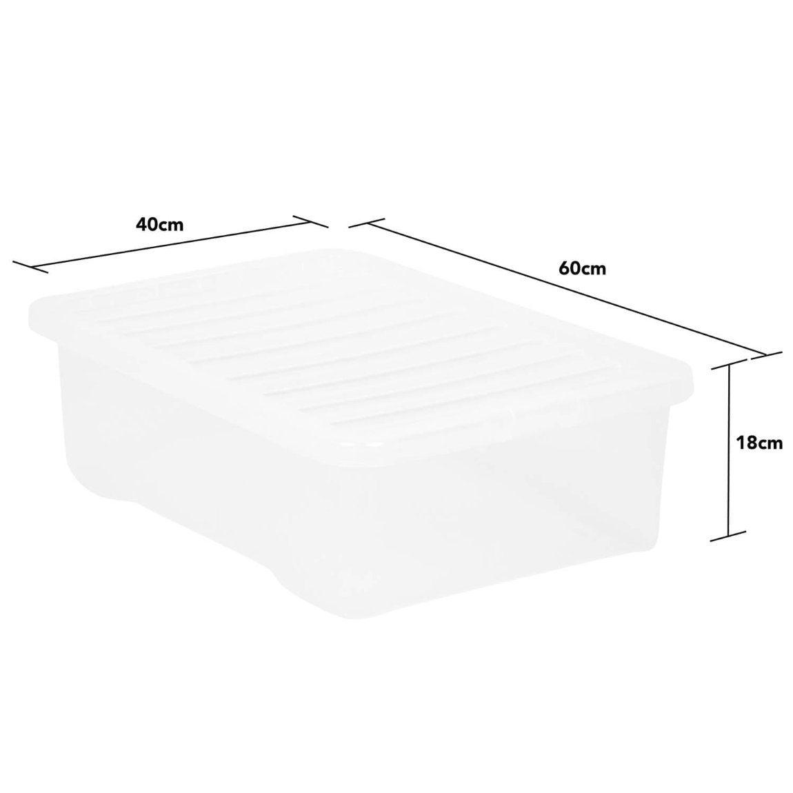 Underbed Clear Storage Box with Lid 32L Clear Storage B&M