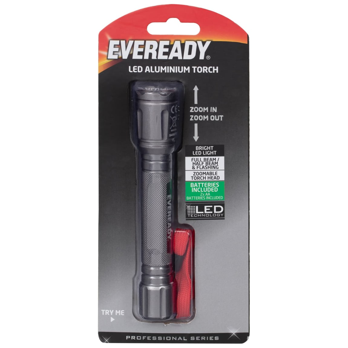 Eveready Aluminium LED Torch Lighting DIY B&M