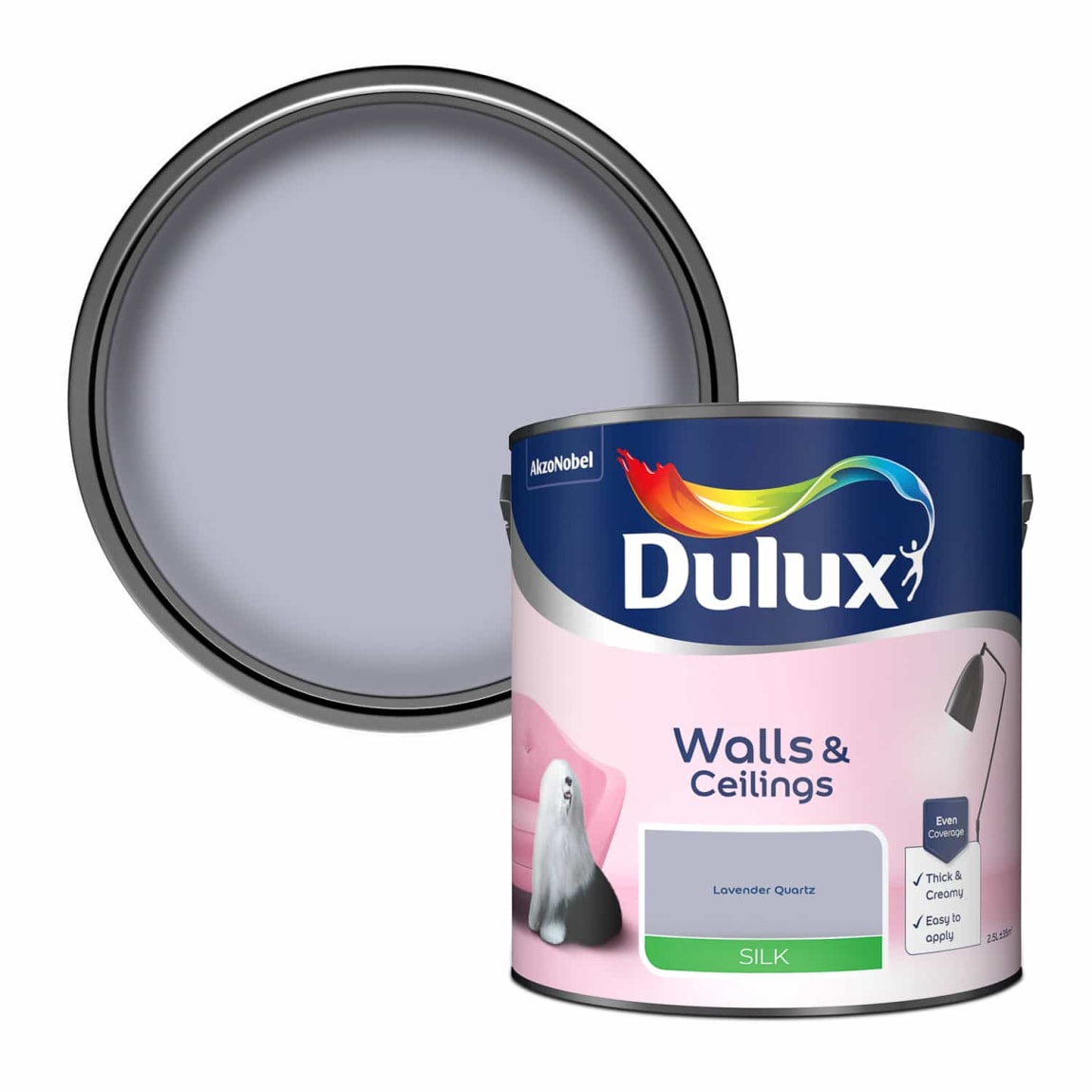 Dulux Silk Paint 2.5L - Lavender Quartz | DIY - B&M
