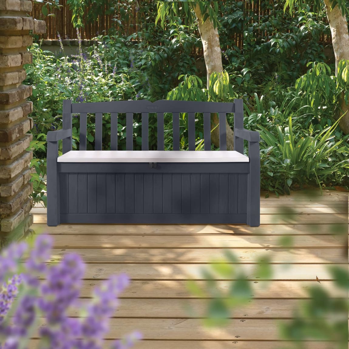 Keter Eden 2in1 Bench Storage Set Garden Storage B&M