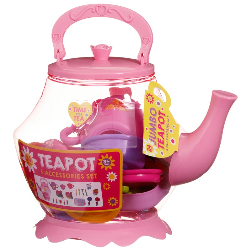 Jumbo Tea Pot and Accessories Set 24pc Playsets, Toys, Role Play
