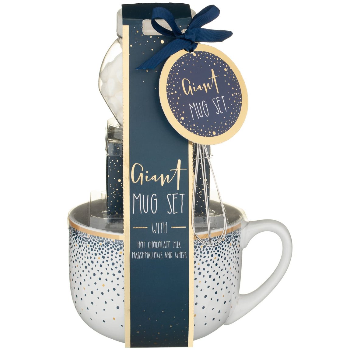 Giant Hot Chocolate Mug Set Gold Gifts B&M