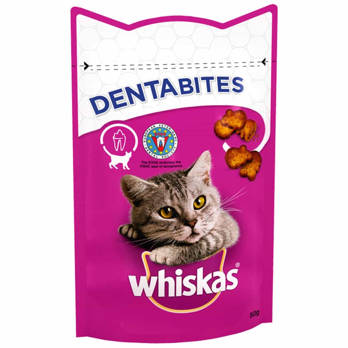Whiskas Dentabites Cat Treats with Chicken 50g Cat Treats B&M