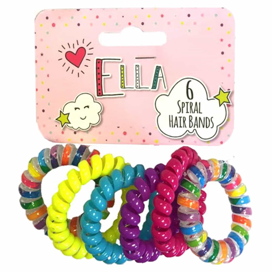 Ella Spiral Hair Bands 6pk Hair B&M