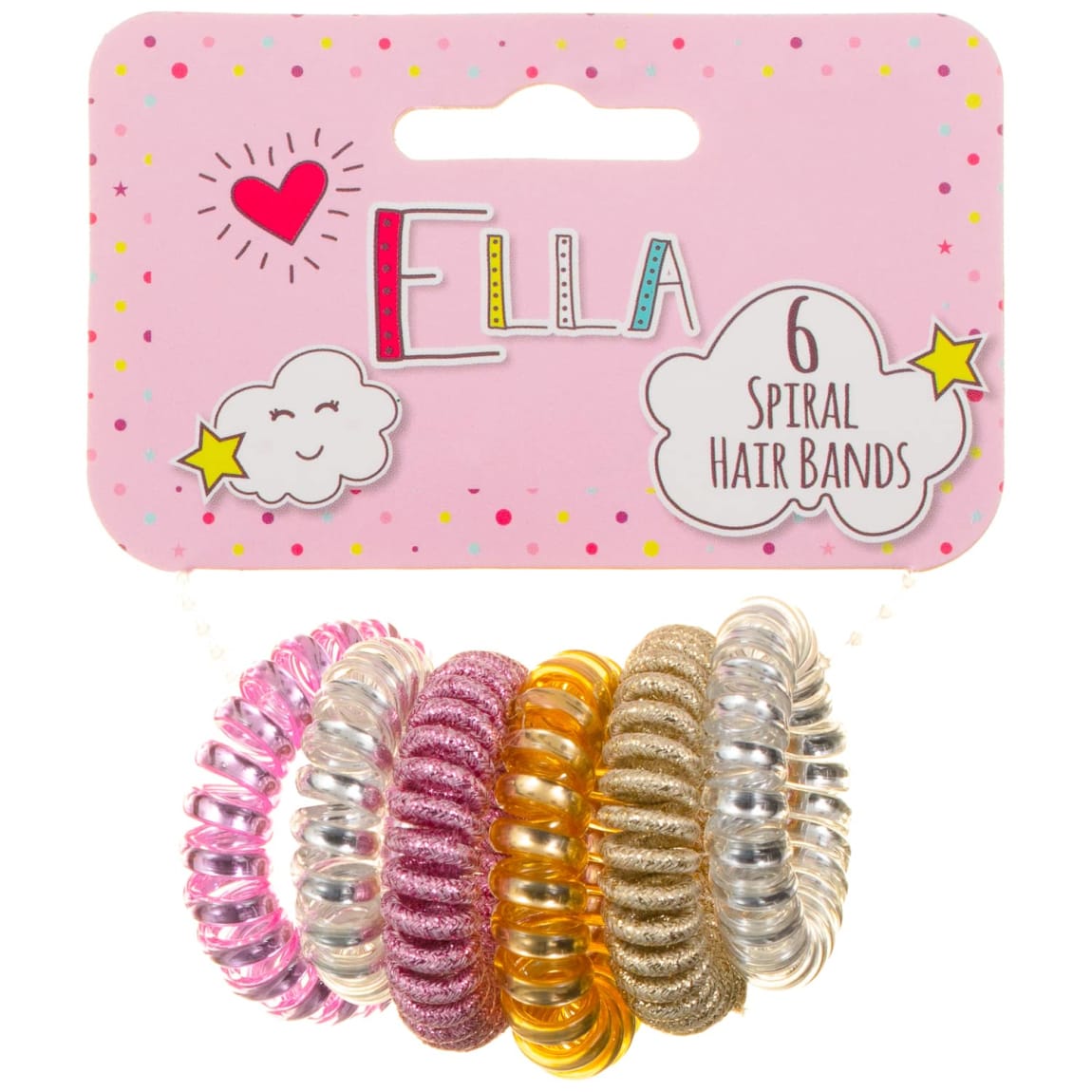 Ella Spiral Hair Bands 6pk Metallic Hair B&M
