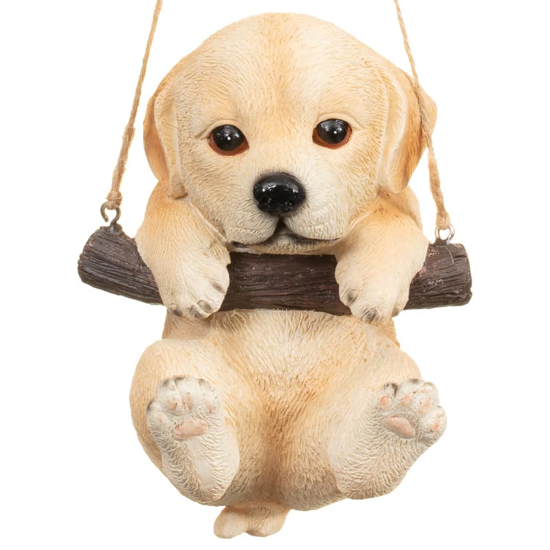 Swinging Dog Garden Ornament Light Brown Garden Ornaments B&M