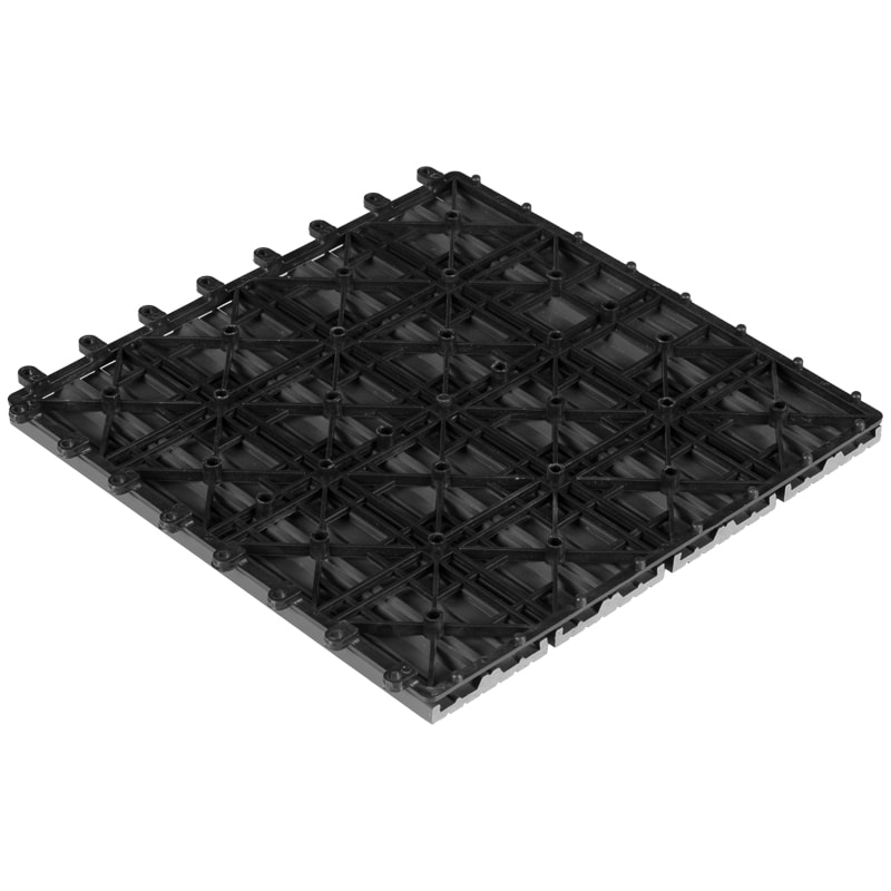 Composite Decking Tiles 4pk Grey Garden B&M