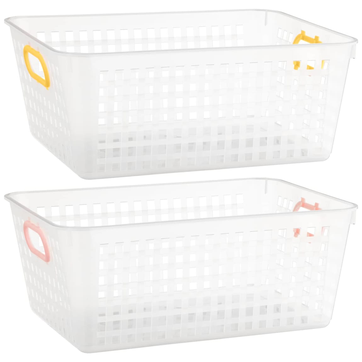 Storage Basket with Colour Handle Ochre Storage B&M