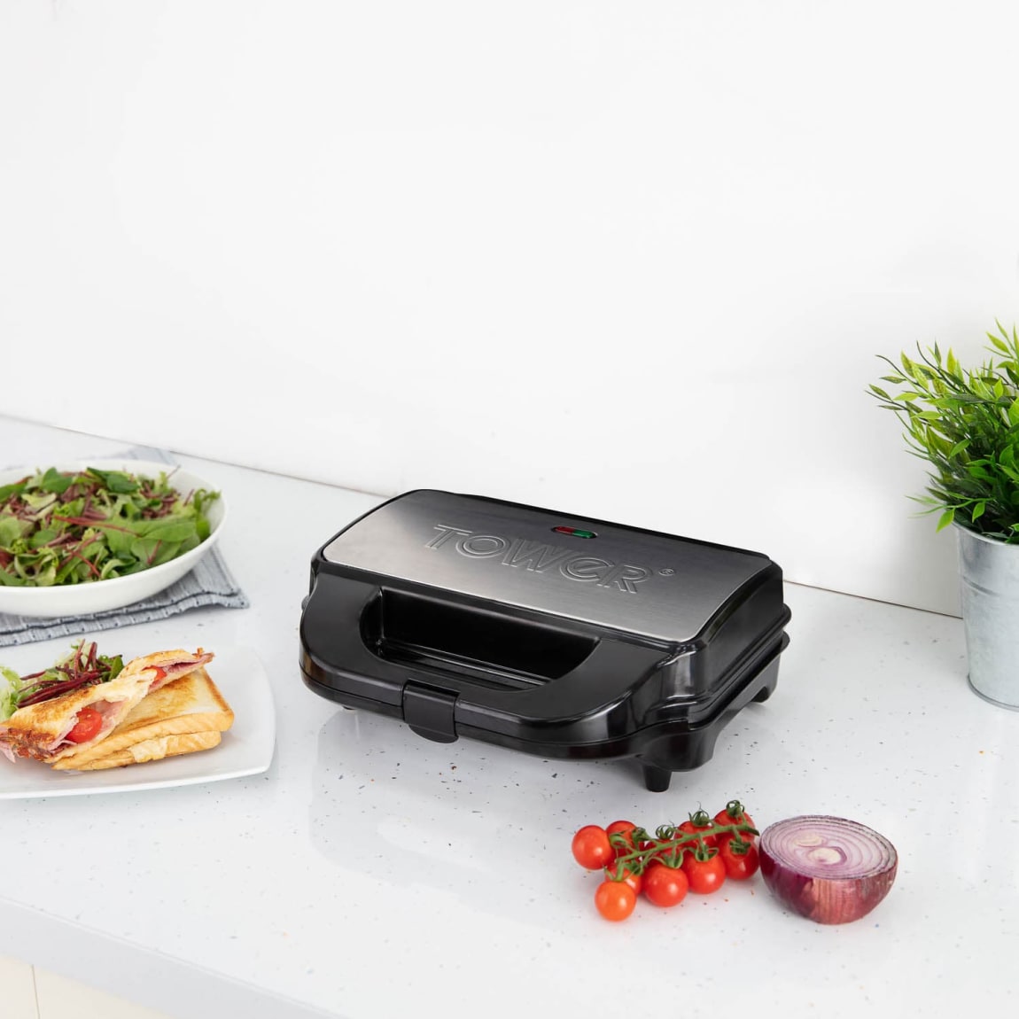 Tower 3in1 Deep Fill Sandwich Maker Silver Kitchen B&M