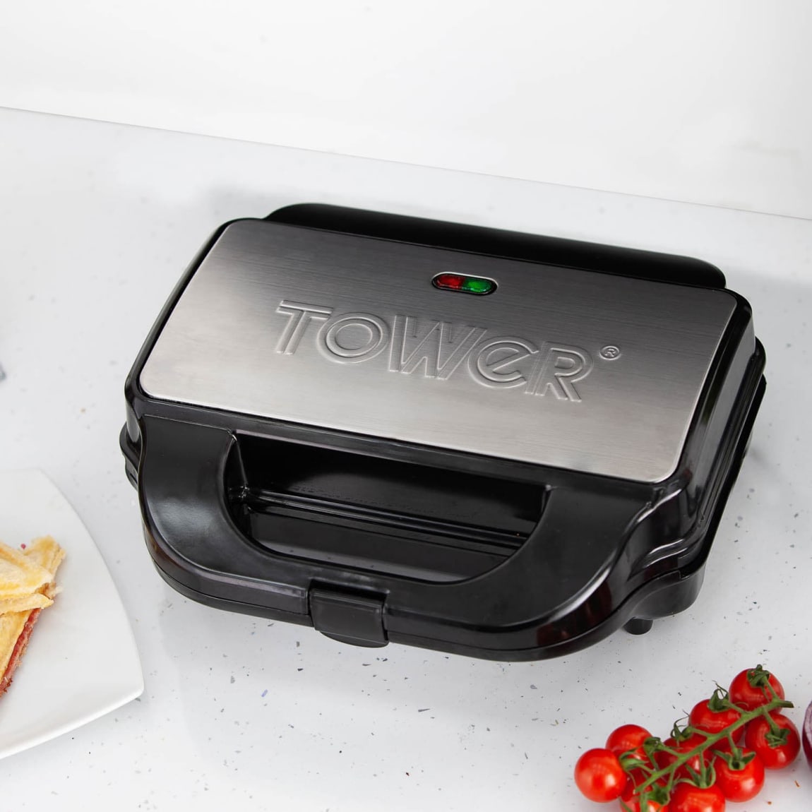 Tower 3in1 Deep Fill Sandwich Maker Silver Kitchen B&M