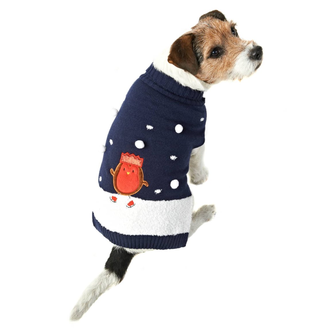 Robin Christmas Dog Jumper XSS Pets Dog Christmas Jumpers B&M
