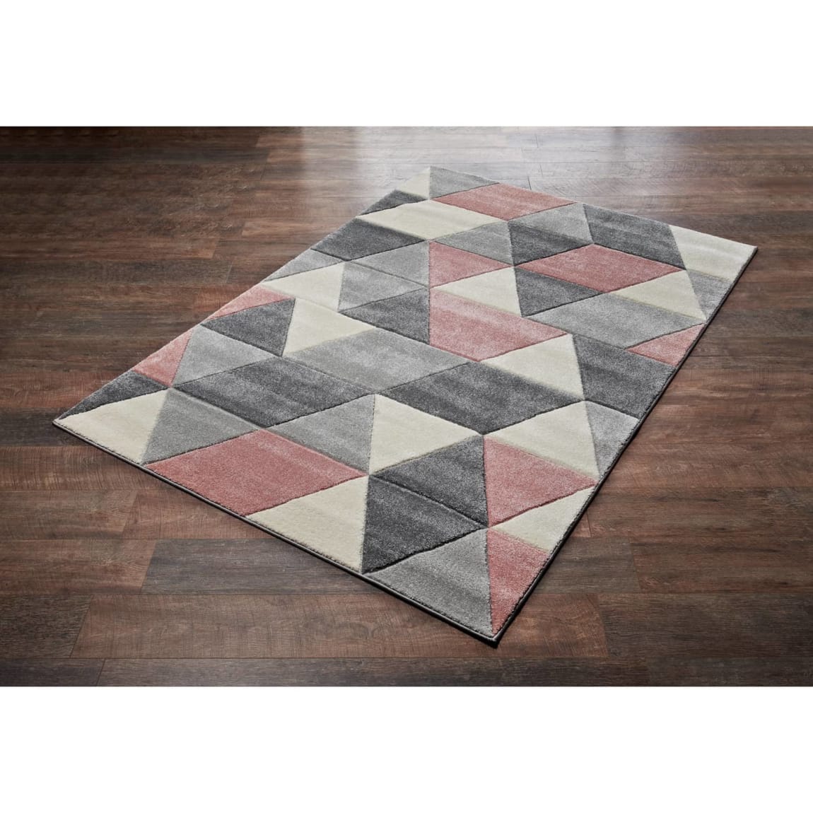 Blush Geo Rug 160 x 230cm Rugs B&M