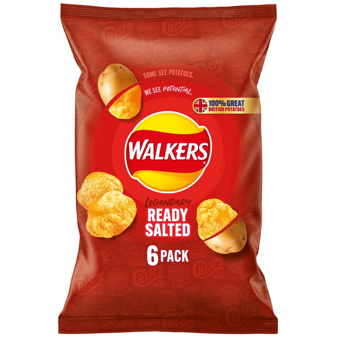 Walkers Ready Salted Multipack 6pk Crisps B M