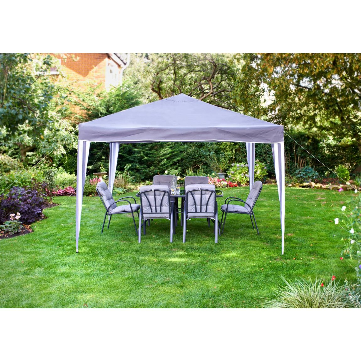 Pop Up Gazebo Grey Garden & Outdoor Gazebos B&M