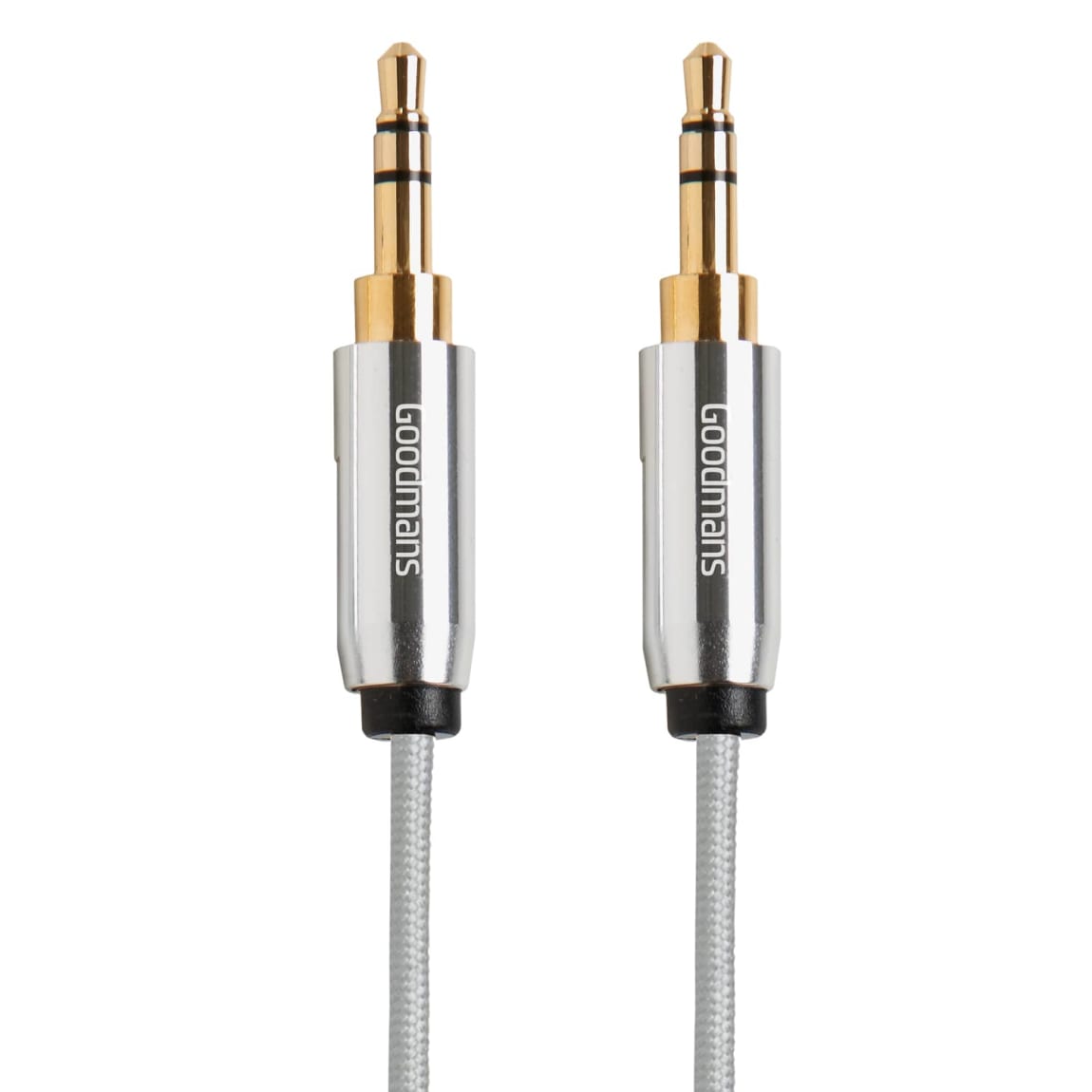 Goodmans Aux Cable 2m - Silver | Phone Accessories - B&M Stores