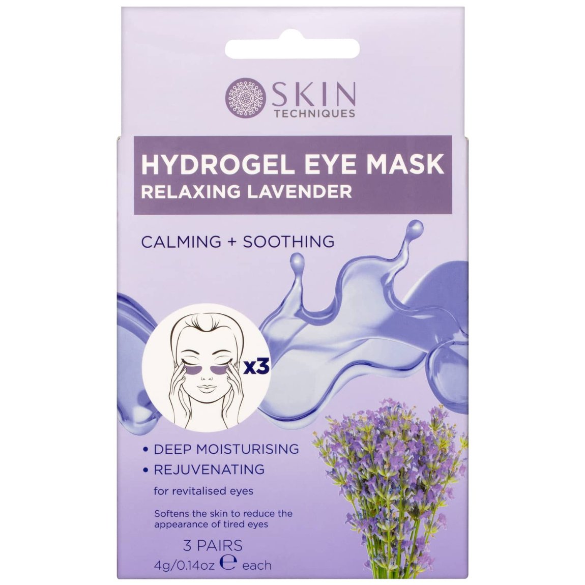 Skin Techniques Hydrogel Eye Mask 3pk Lavender Skincare B&M