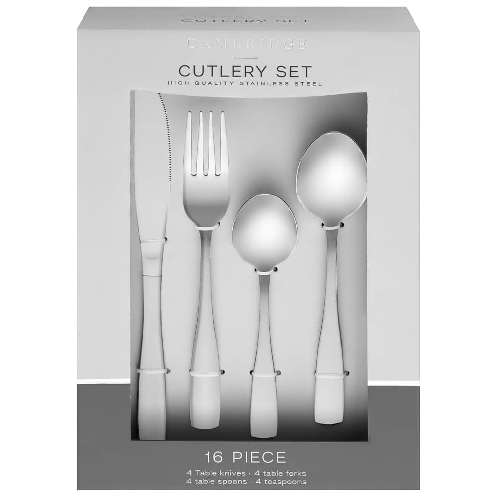 Cambridge Cutlery Set 16pc Tableware Cutlery B&M