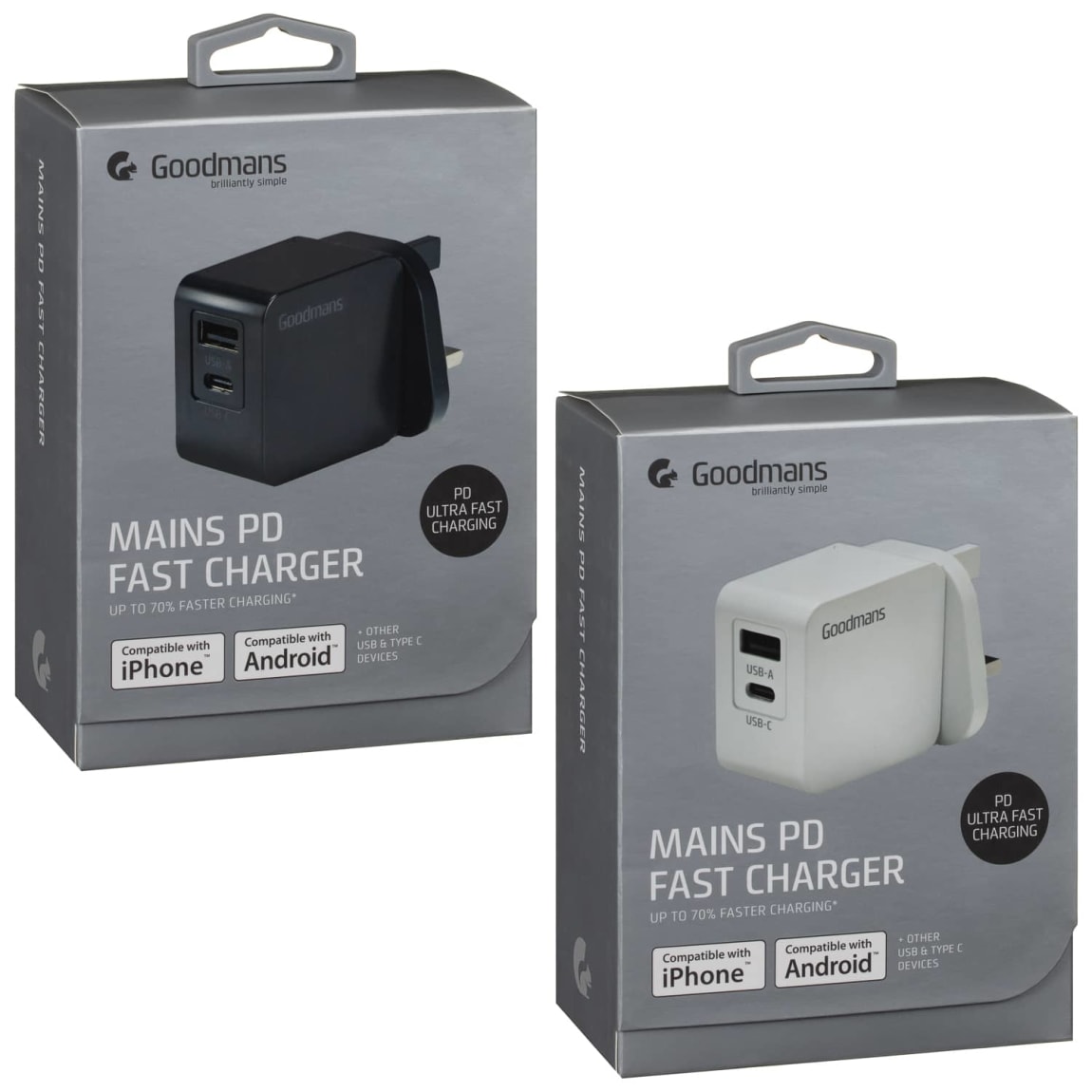 Goodmans Mains PD Fast Charger White Chargers B&M