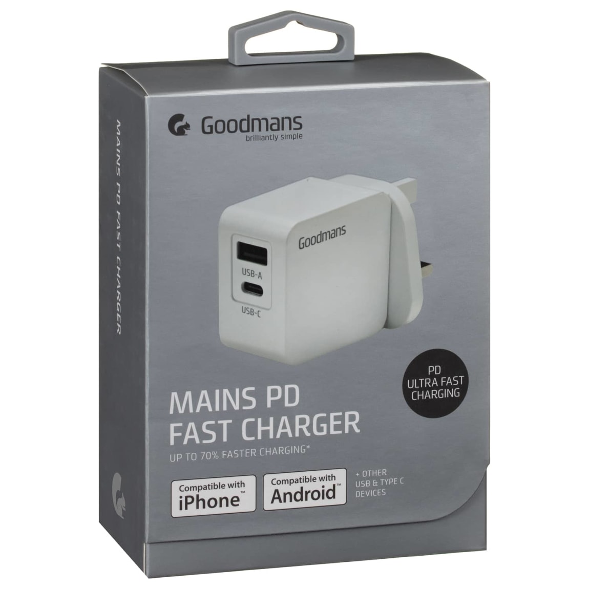 Goodmans Mains PD Fast Charger White Chargers B&M