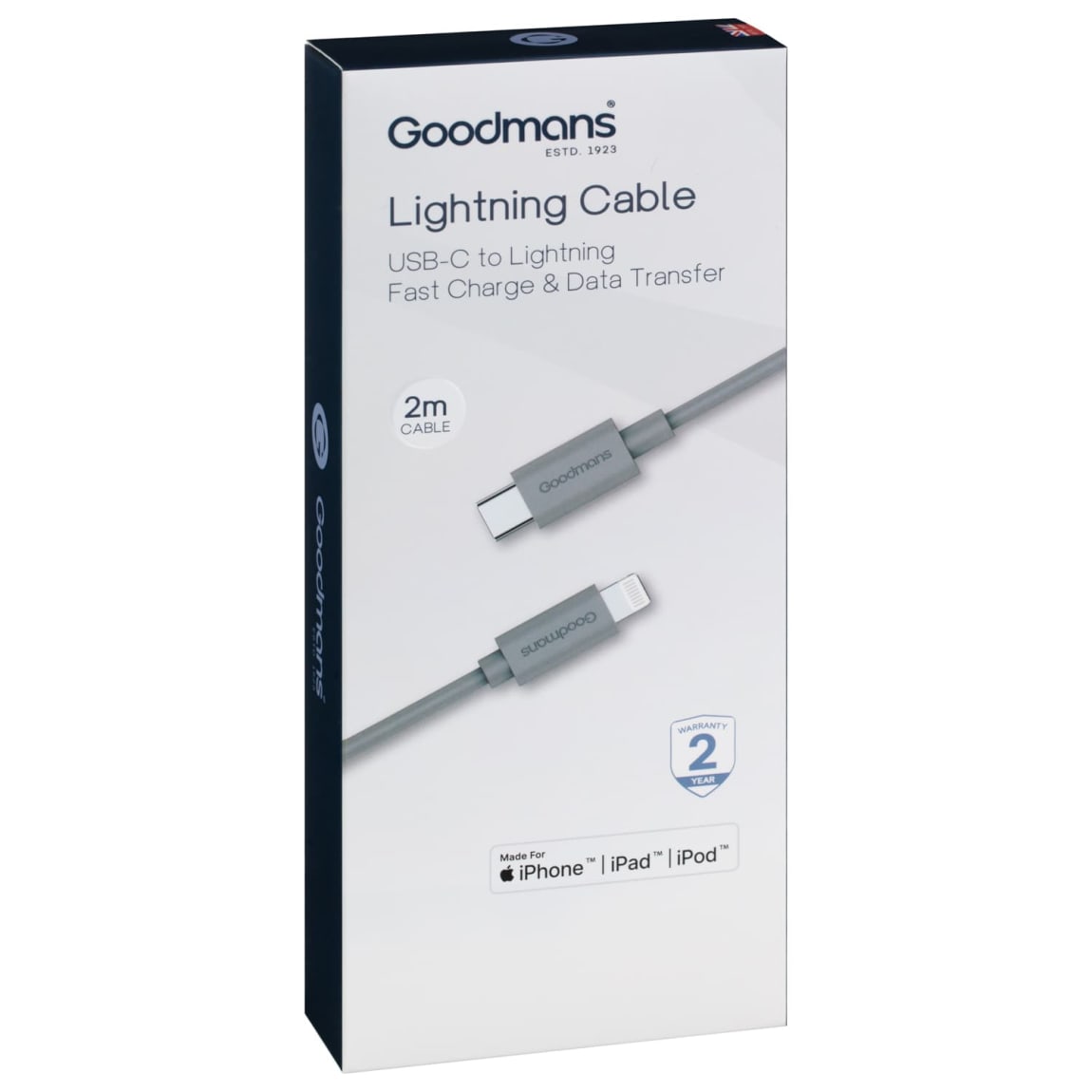 357900-goodmans-lightning-cable-usb-c-to-lightning-2m-grey