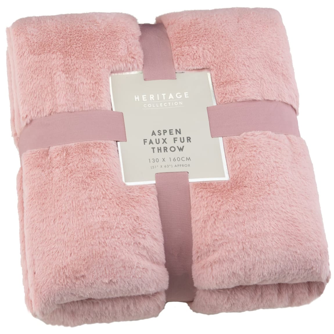 Aspen Faux Fur Throw Blush Throws B&M