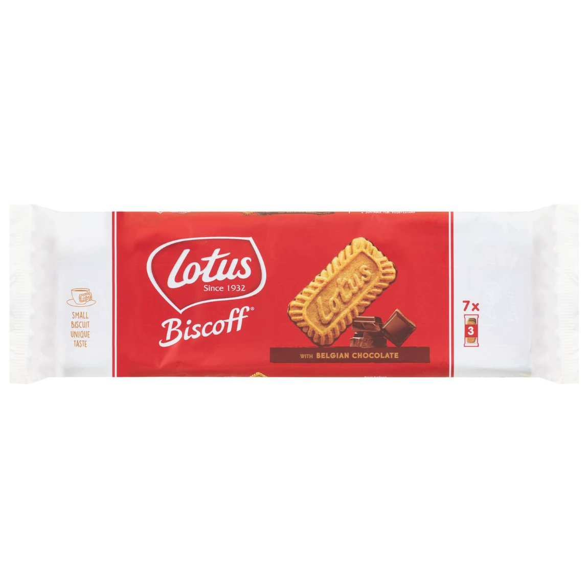 Lotus Biscoff Belgian Chocolate Biscuits 7pk Biscuits B&M