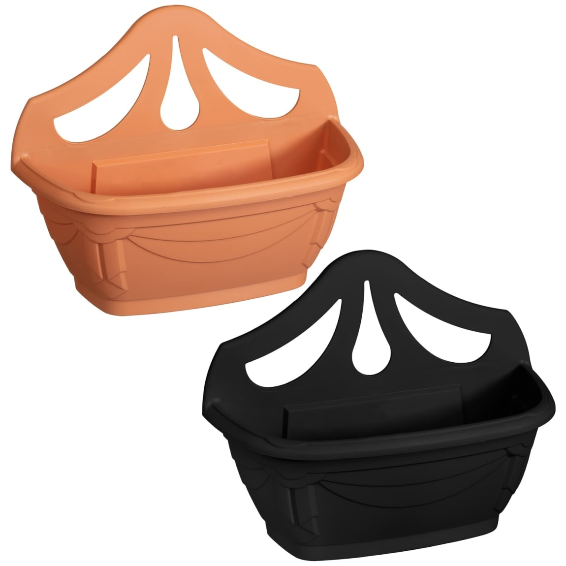 Wall Planter 42cm Black Planters B&M