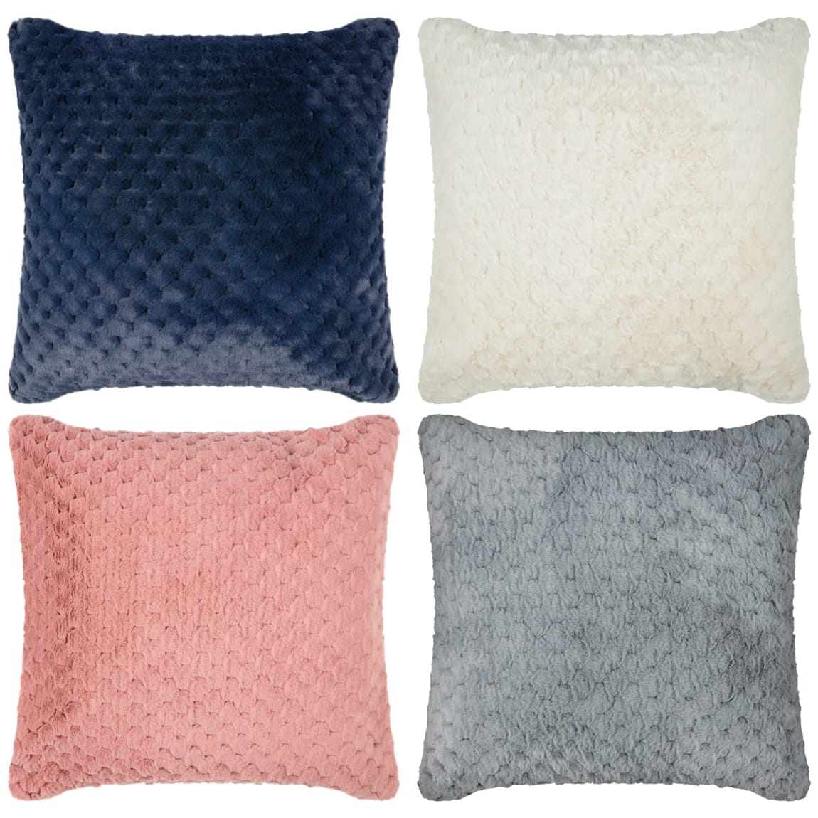 Waffle Faux Fur Cushion Grey Cushions B&M Stores