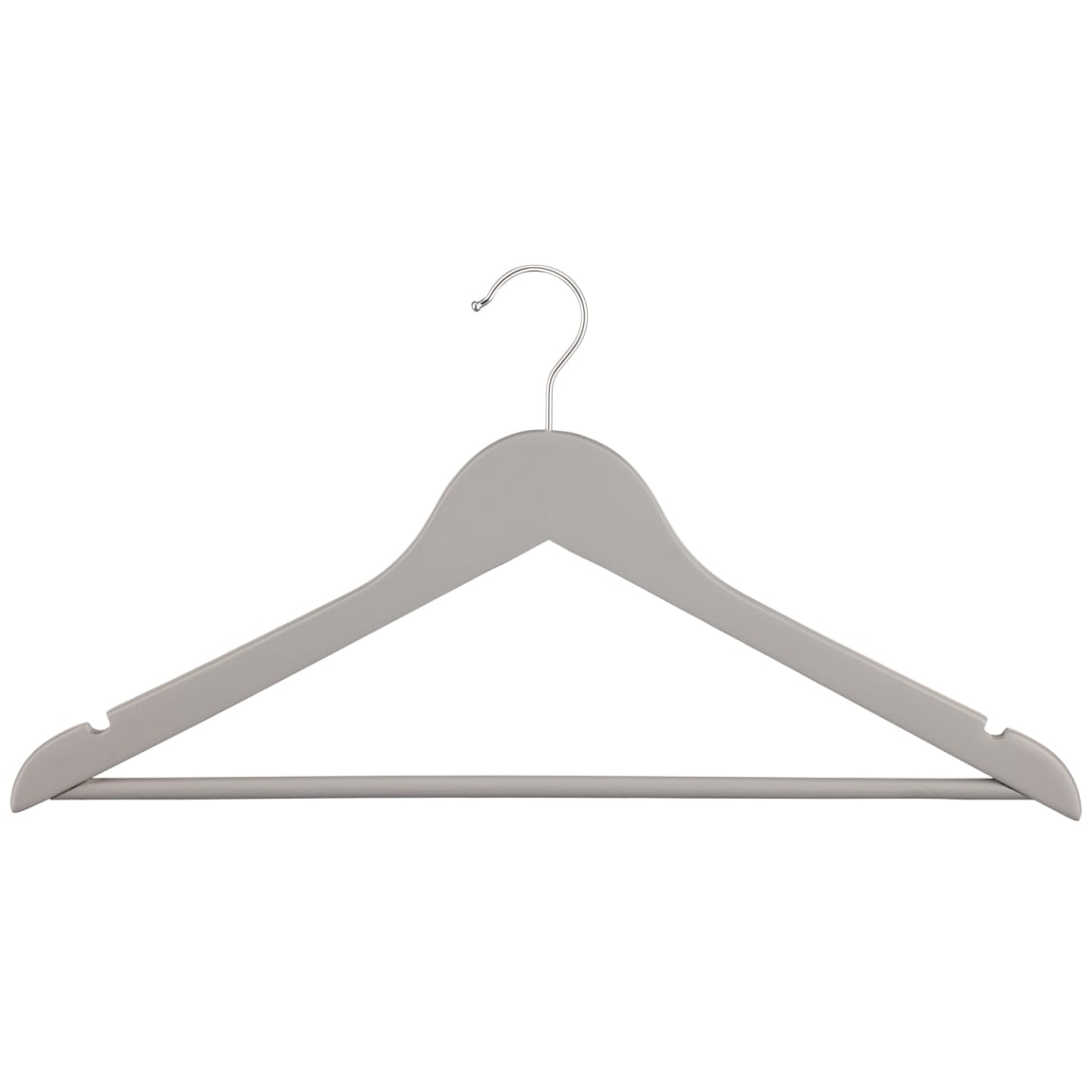 Matte Grey Wooden Hangers 4pk Hangers, Rails & Racks B&M
