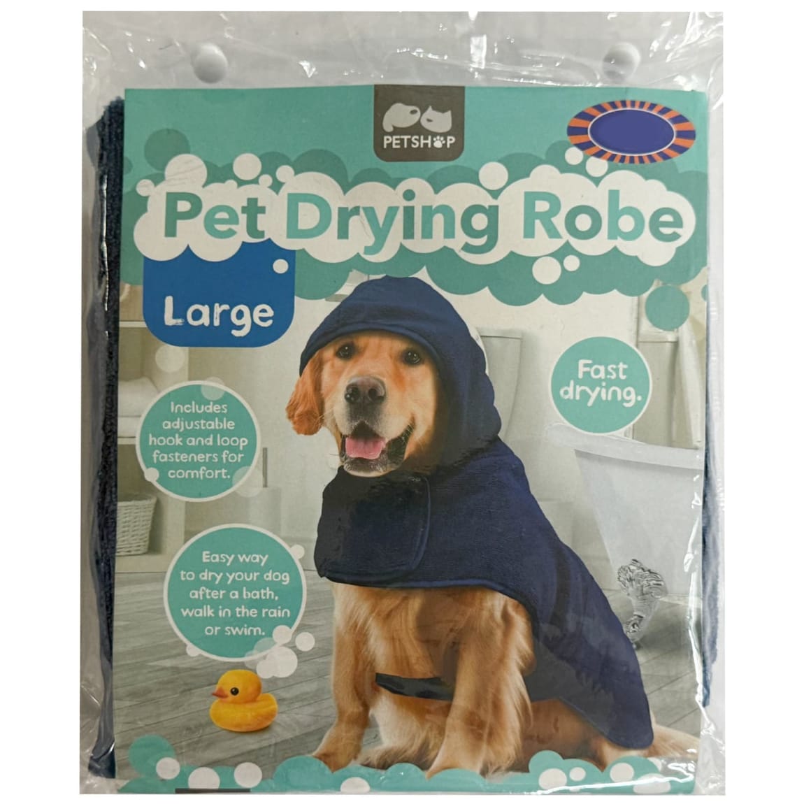 Large Pet Drying Robe Blue Pets B M