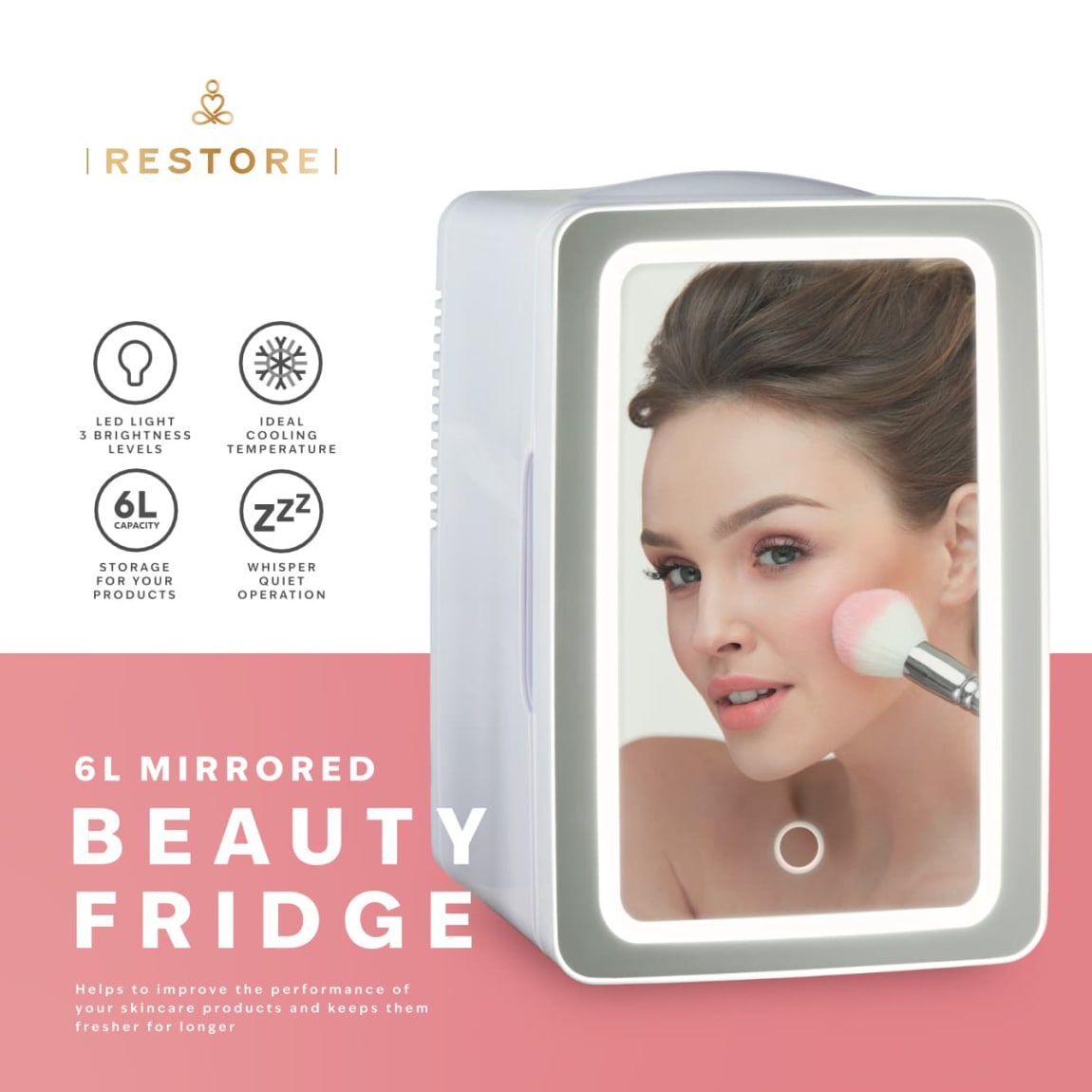 386001-restore-beauty-fridge-with-led-mirror