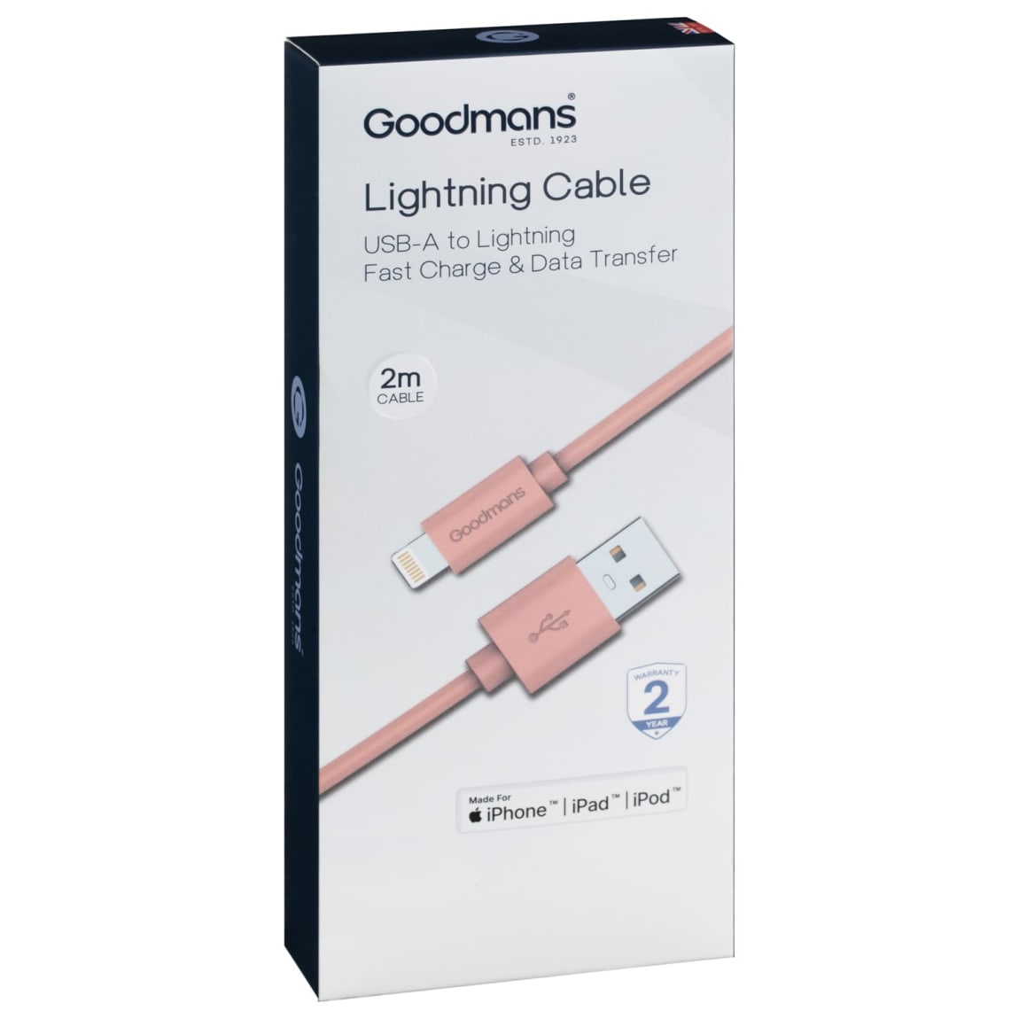 390297-goodmans-lightning-cable-2m-pink