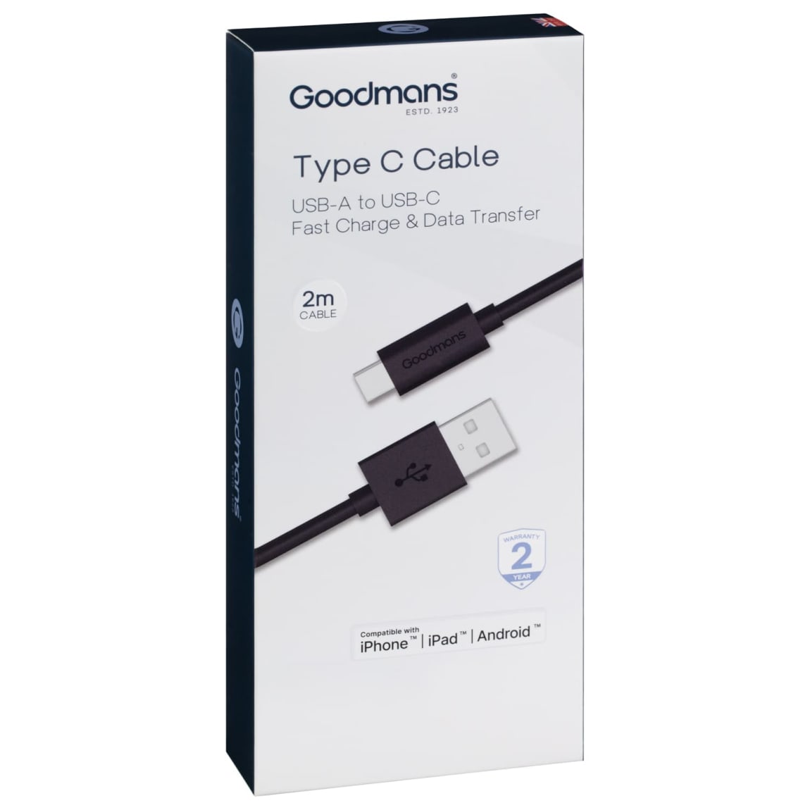 390301-goodmans-type-c-cable-usb-a-to-usb-c-2m-black