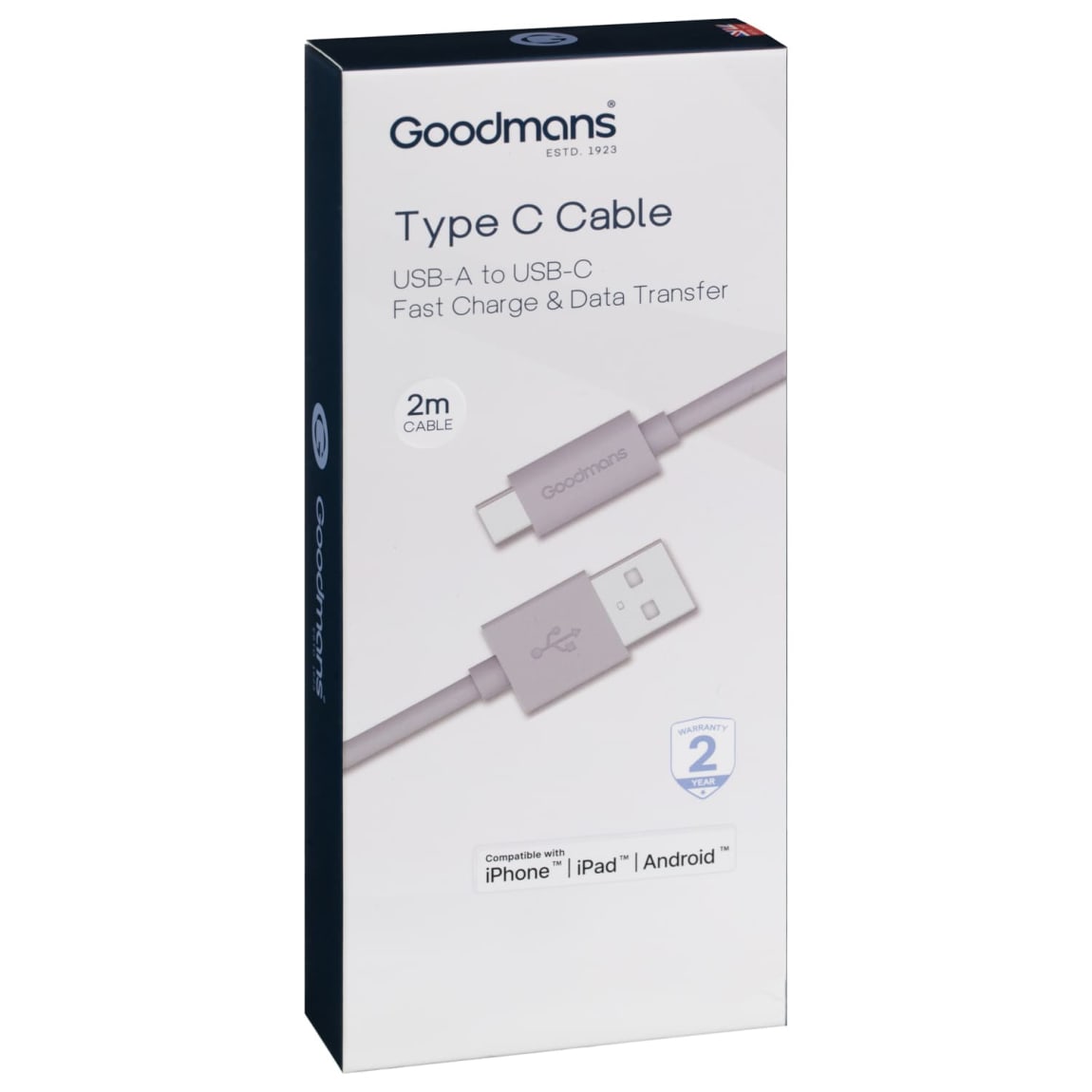 390301-goodmans-type-c-cable-usb-a-to-usb-c-2m-grey