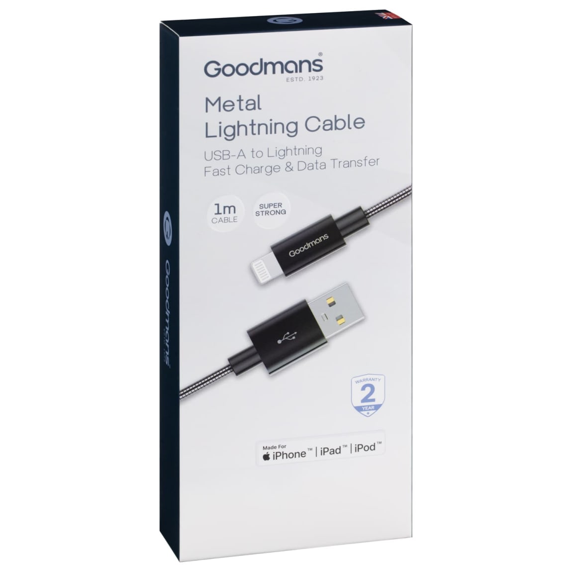 390302-goodmans-metal-lightning-cable-1m-black