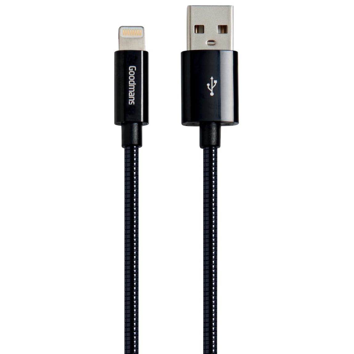 390302-goodmans-metal-lightning-charge-and-sync-cable-1m-black