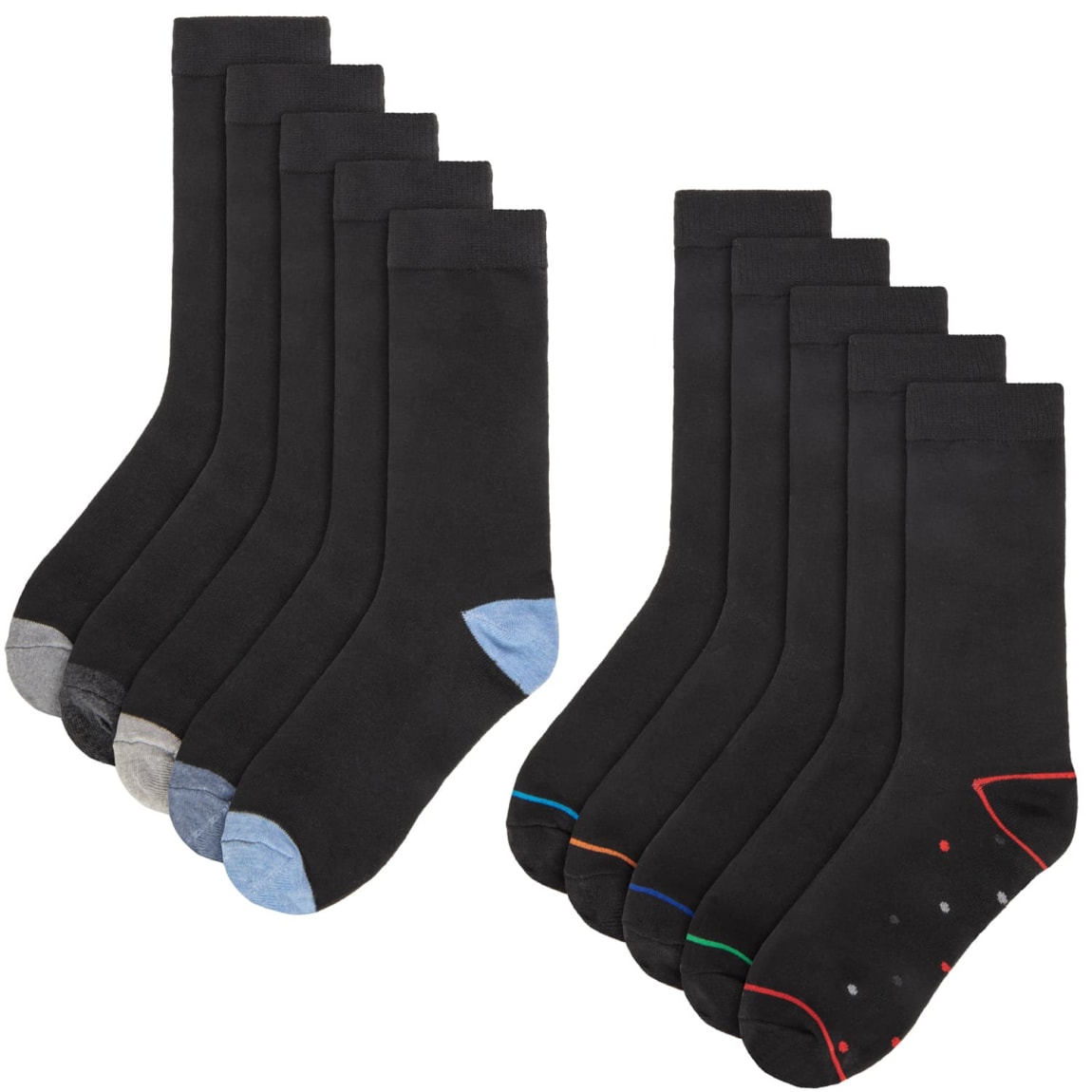 Men s Colour Heel Toe Socks 5pk Blue Grey Mens Clothing B M Men s Colour Heel Toe Socks 5pk Blue Grey Mens Clothing B M
