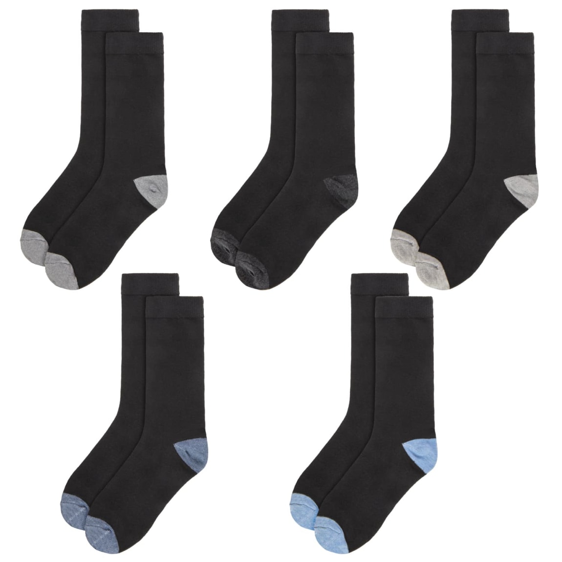 Men s Colour Heel Toe Socks 5pk Blue Grey Mens Clothing B M Men s Colour Heel Toe Socks 5pk Blue Grey Mens Clothing B M