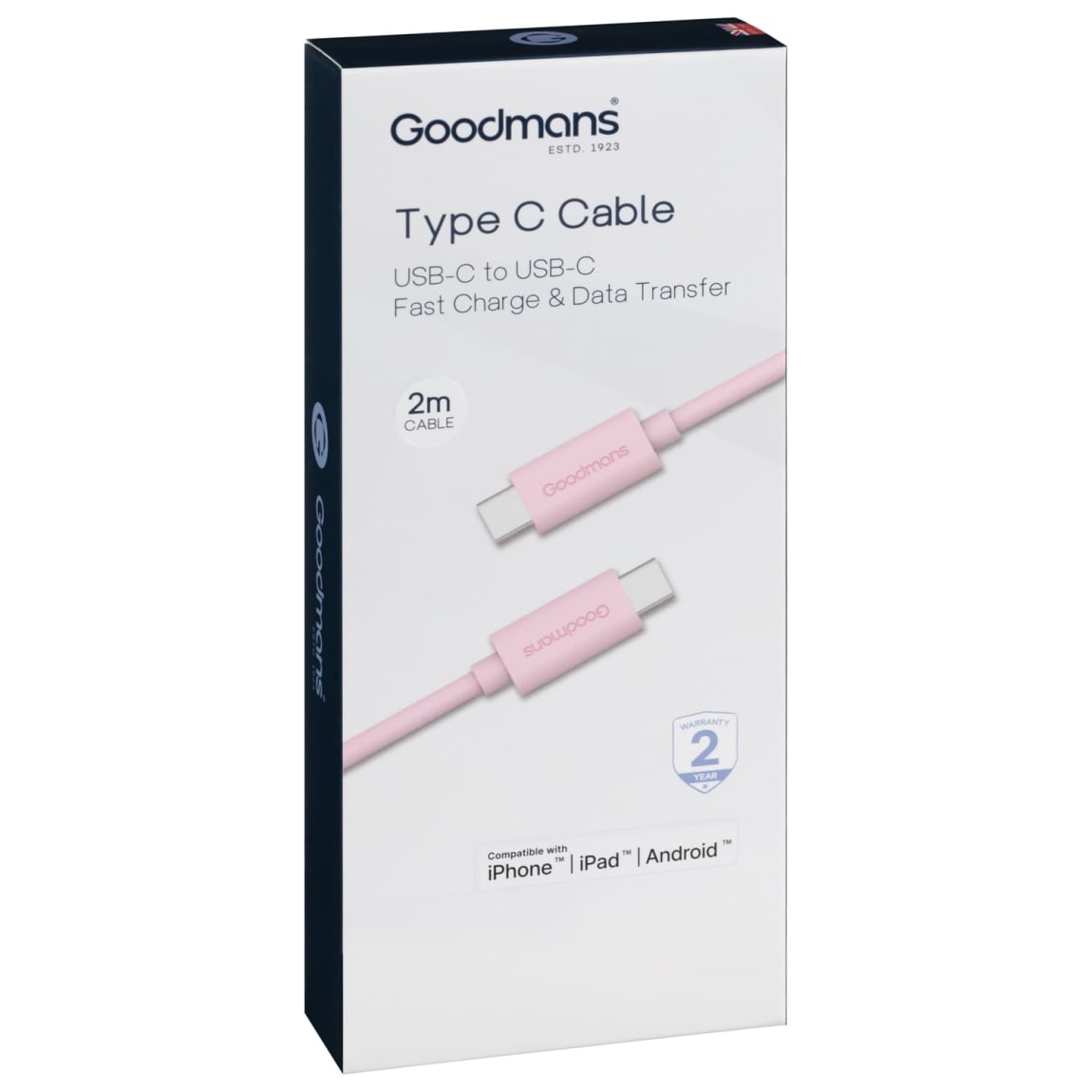 399361-goodmans-type-c-cable-usb-c-to-usb-c-2m-pink
