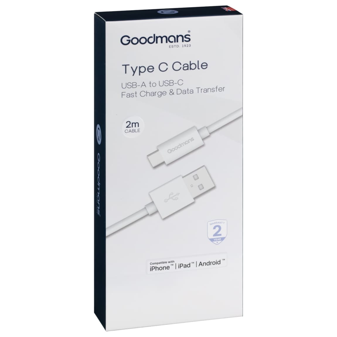 399361-goodmans-type-c-cable-usb-c-to-usb-c-2m-white