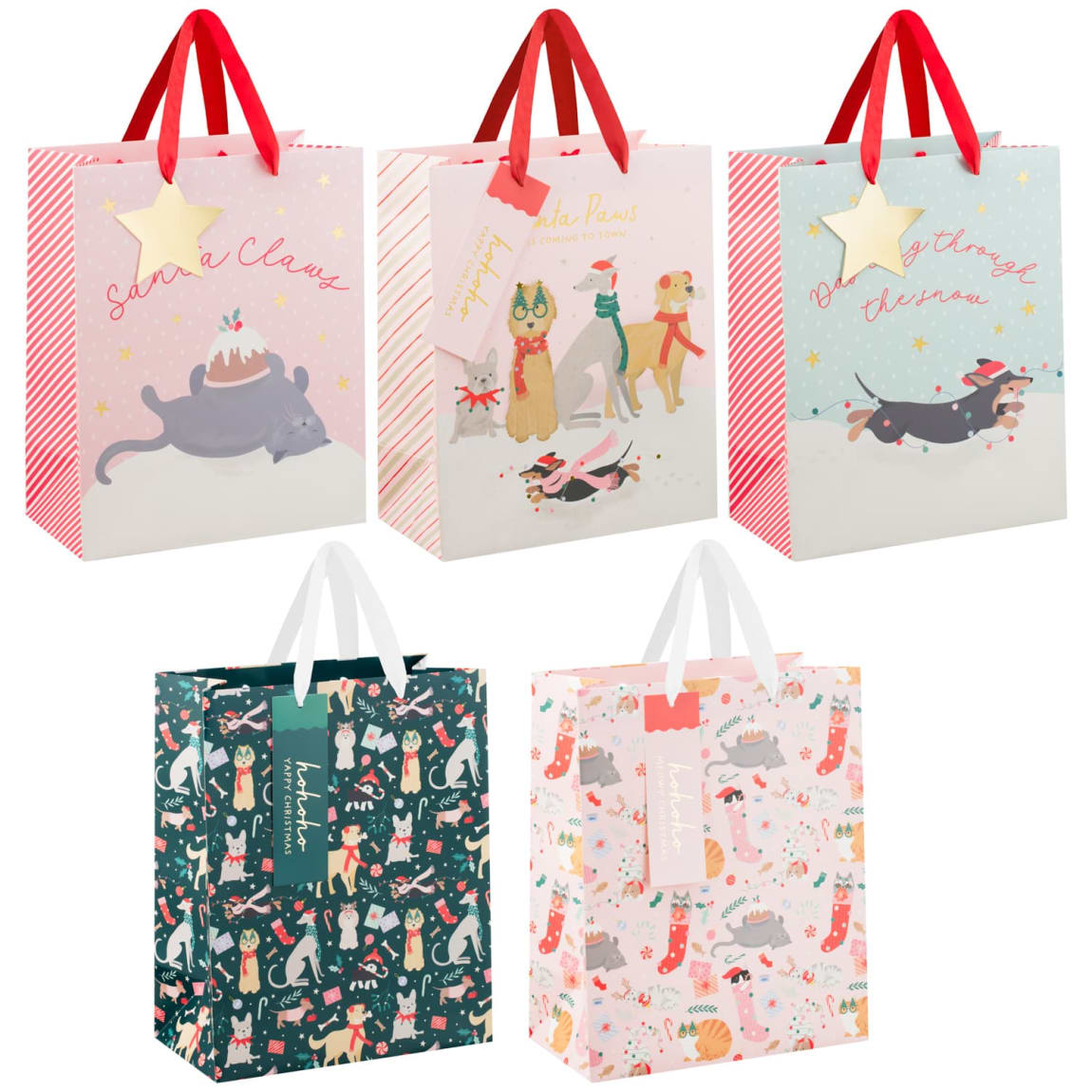 Animal Christmas Gift Bag Yappy Christmas Christmas Gift Bags B&M