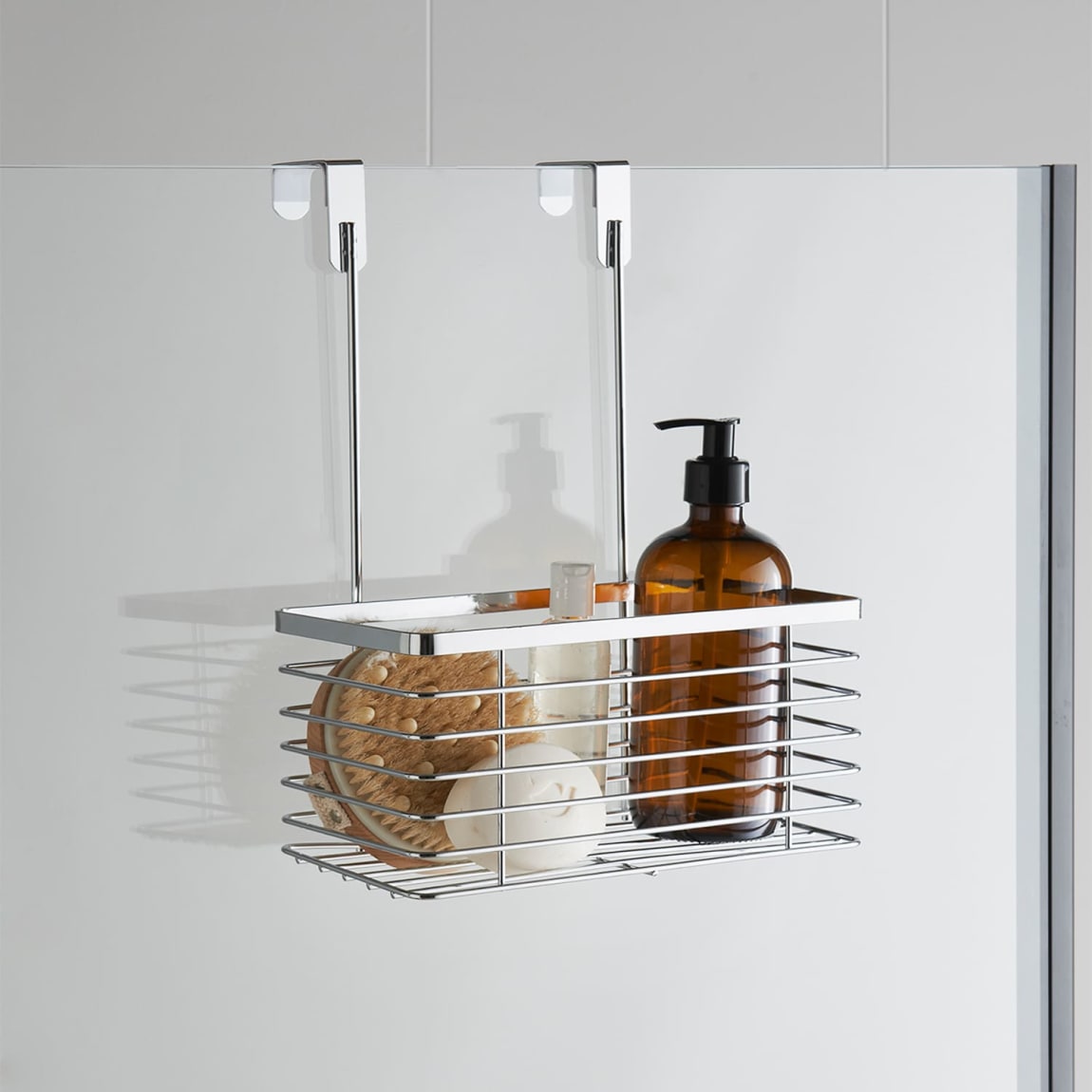 Hanging Bathroom Caddy - Chrome | Bathroom Accessories - B&M Stores