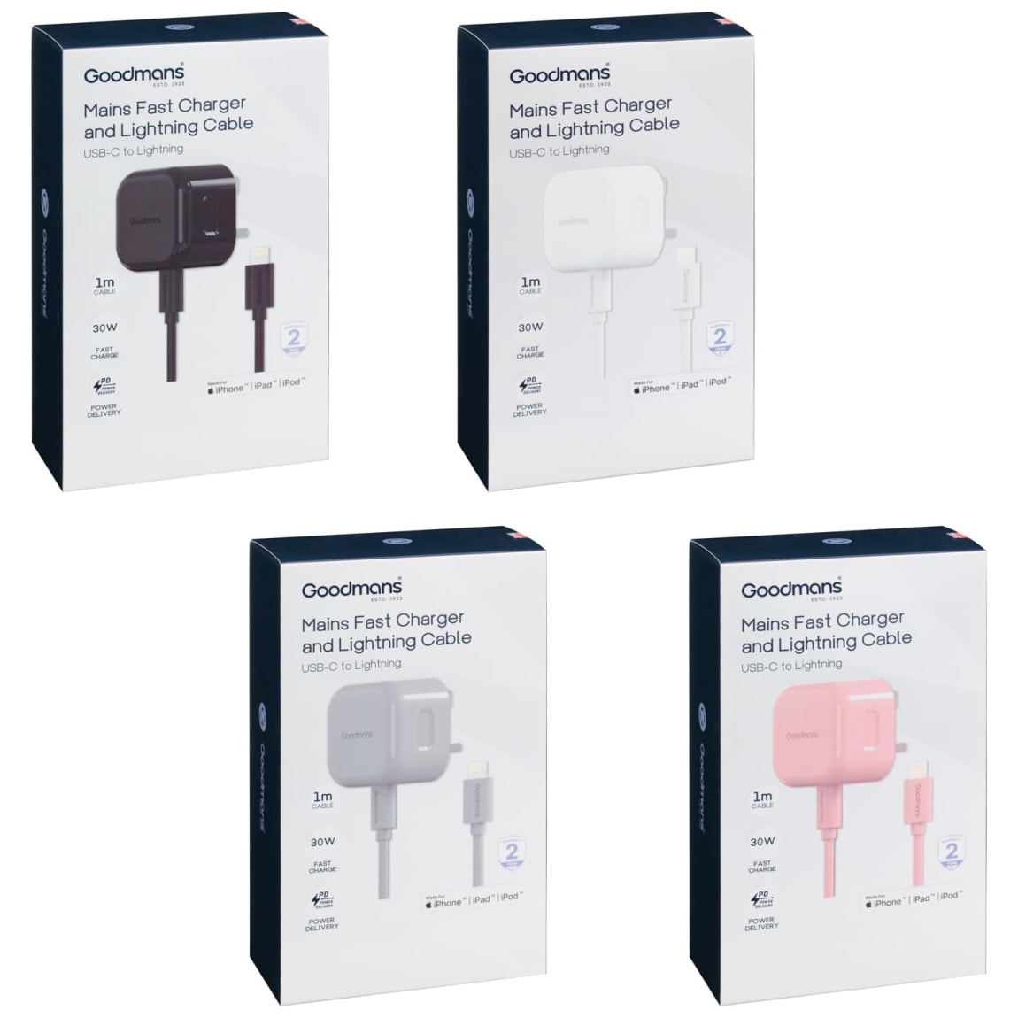 409861-goodmans-mains-fast-charger-and-lightning-cable