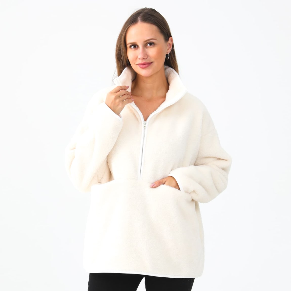 413415-ladies-plain-fleece-top-cream