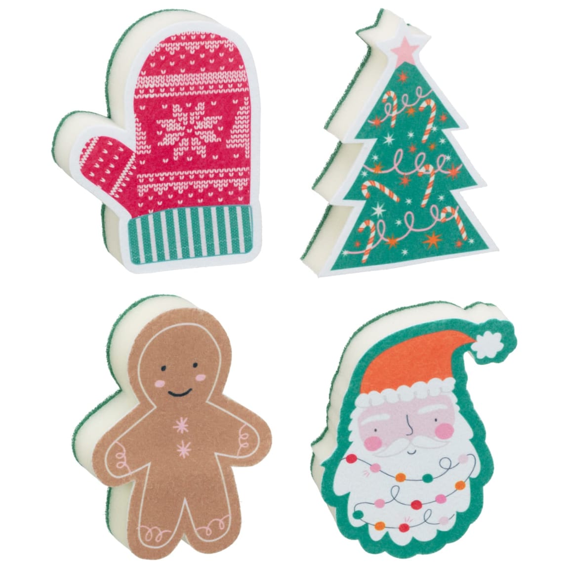 Festive Sponge Scourer Tree Washing Up Accessories B&M