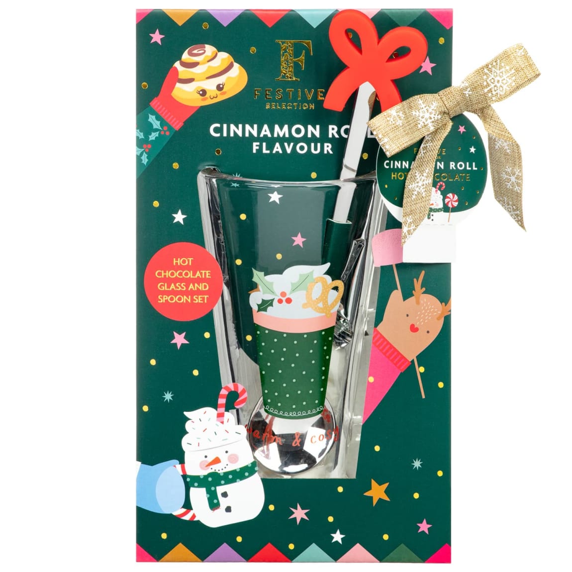 Hot Chocolate Glass Silicone Spoon Set Cinnamon B M