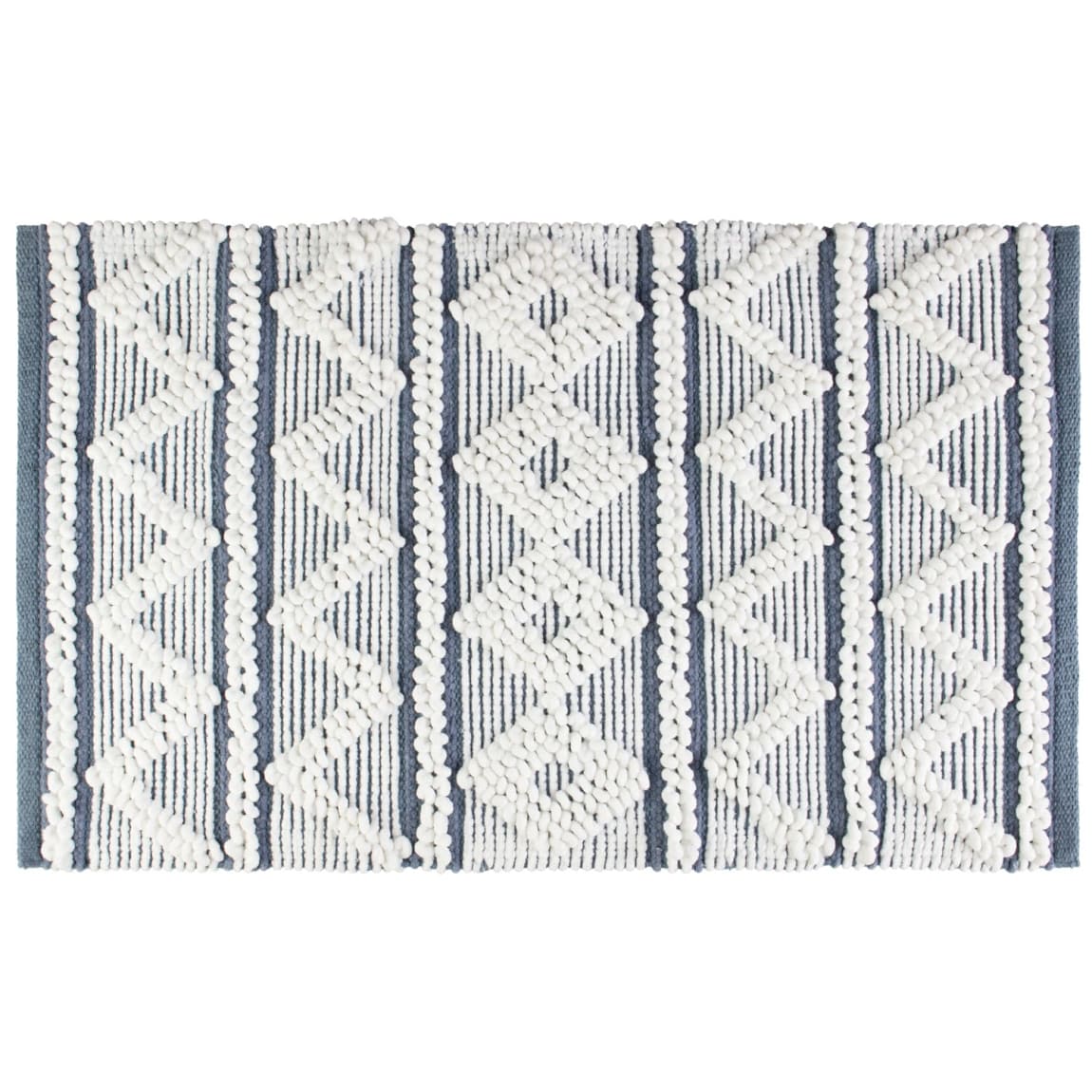Bathroom Collection Woven Bath Mat - Blue & White | Bath Mats | B&M